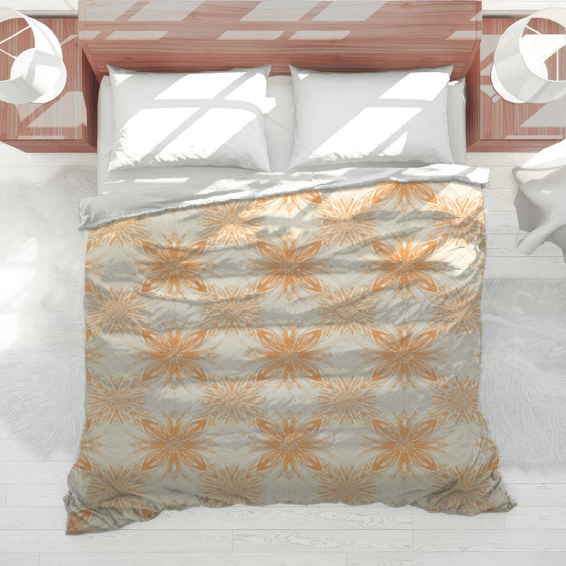 Édredon mandala floral orange, Twin Extra Long