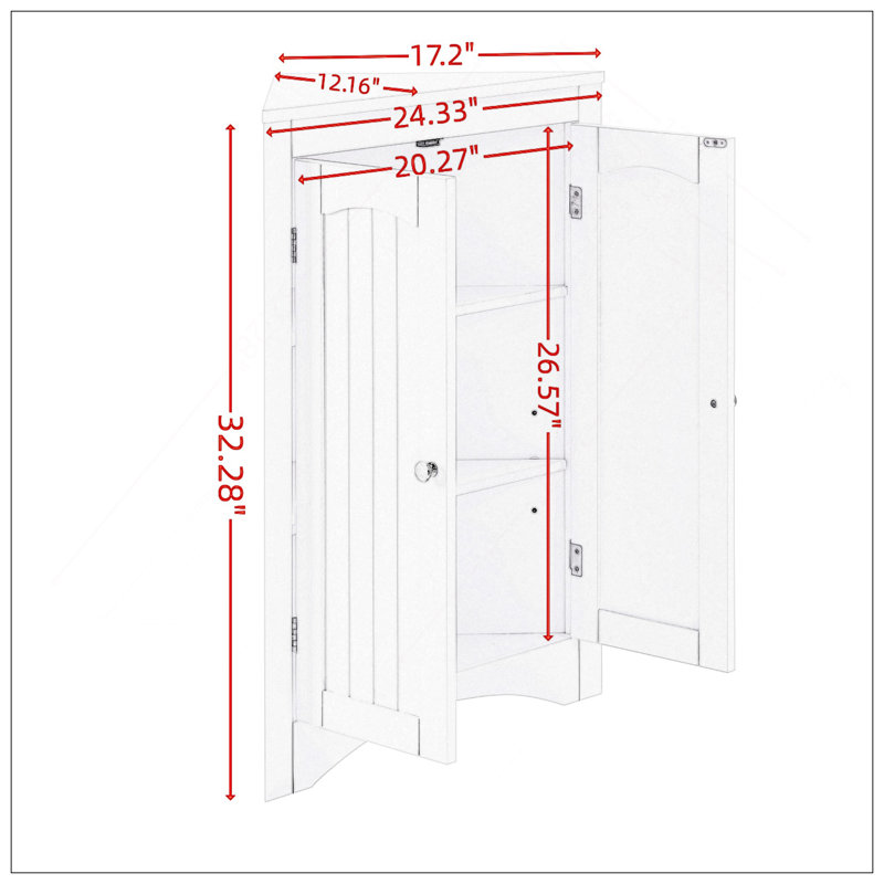 Sideboard Cabinet,Corner Cabinet,Bathroom Floor Corner Cabinet With Doors And Shelves, Kitchen, Living Room,Free Standing Storage Cabinet For Bathroom