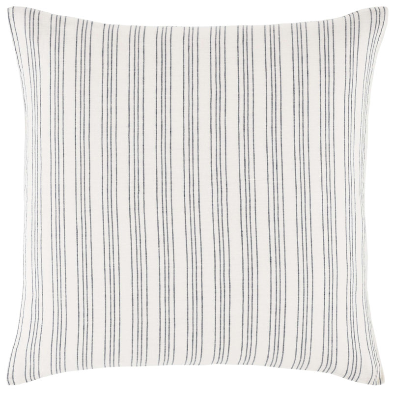 Lush Linen Stripe Sham, Euro, Slate Blue