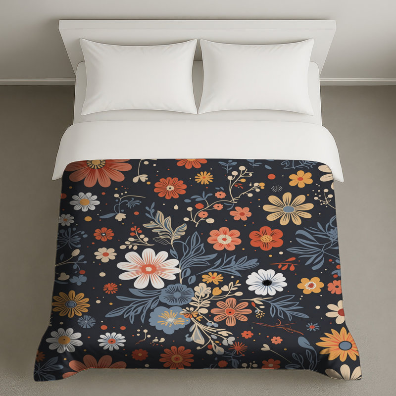 Housse de couette à motif floral, Lit simple
