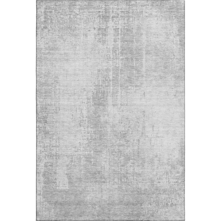 Premium Machine Washable Prisco Silver Rug