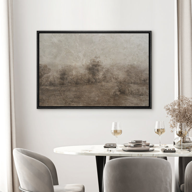 «Brown Abstract Country Landscape Decor», impression sur toile encadrée, H 16 po x l 24 po, Noir