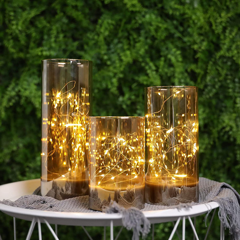 Ensemble de bougies 3 lumières DEL