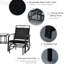 Fauteuil à bascule noir pour patio avec table basse - Fauteuils à bascule, centre de jardin 2 places en tissu léger et respirant, coloris