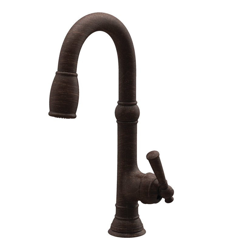 Jacobean Single Handle Pull Down Bar Faucet, Venetian Bronze