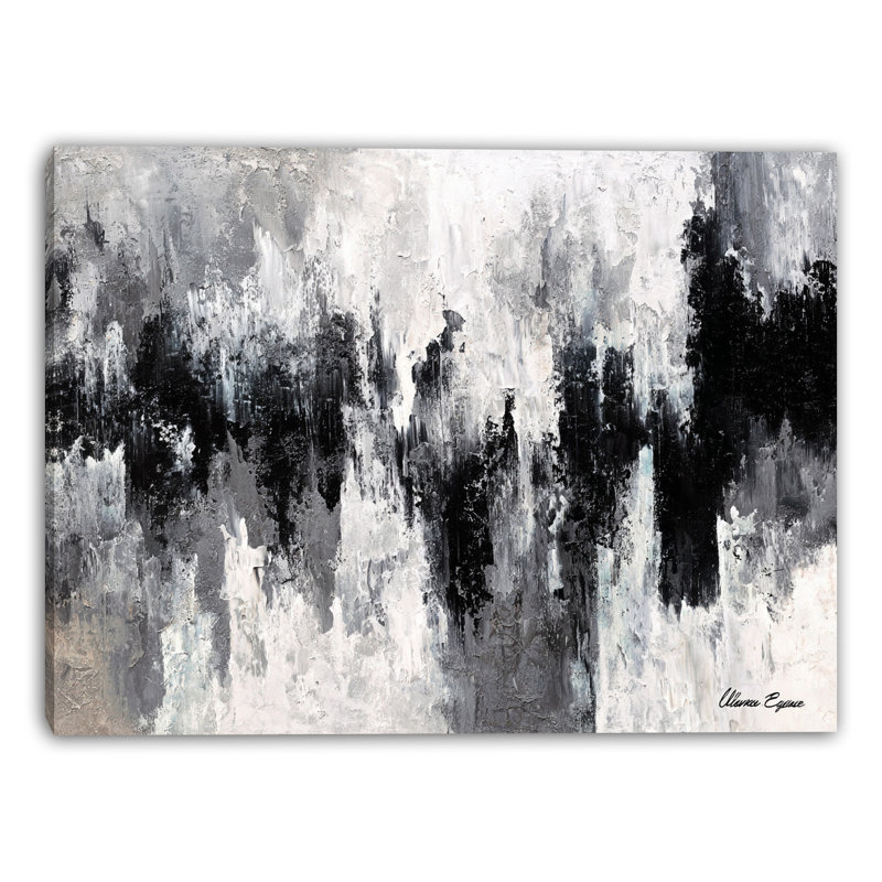«Storm», art abstrait sur toile tendue, H 24 po x l 36 po x P 1,5 po