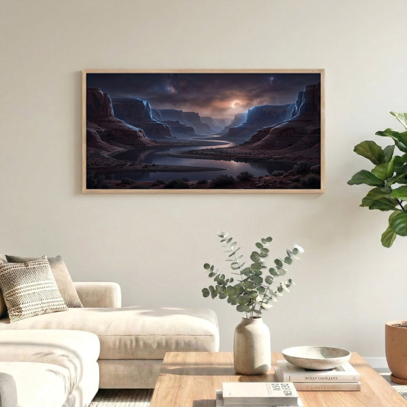 Ensemble de 1 tableau sur toile Night Canyon, L 46 po x H 24 po, Naturel