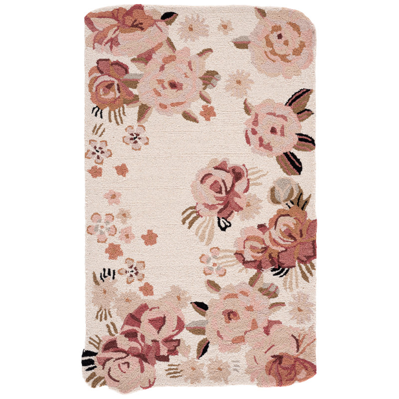 Adabelle Hand Tufted Wool Pile Floral Rug, Rectangle 3" x 5"
