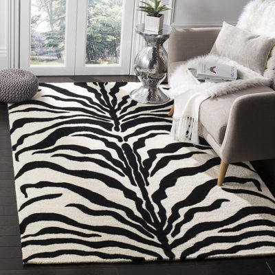 Schell Animal Print Wool Hand Tufted Area Rug