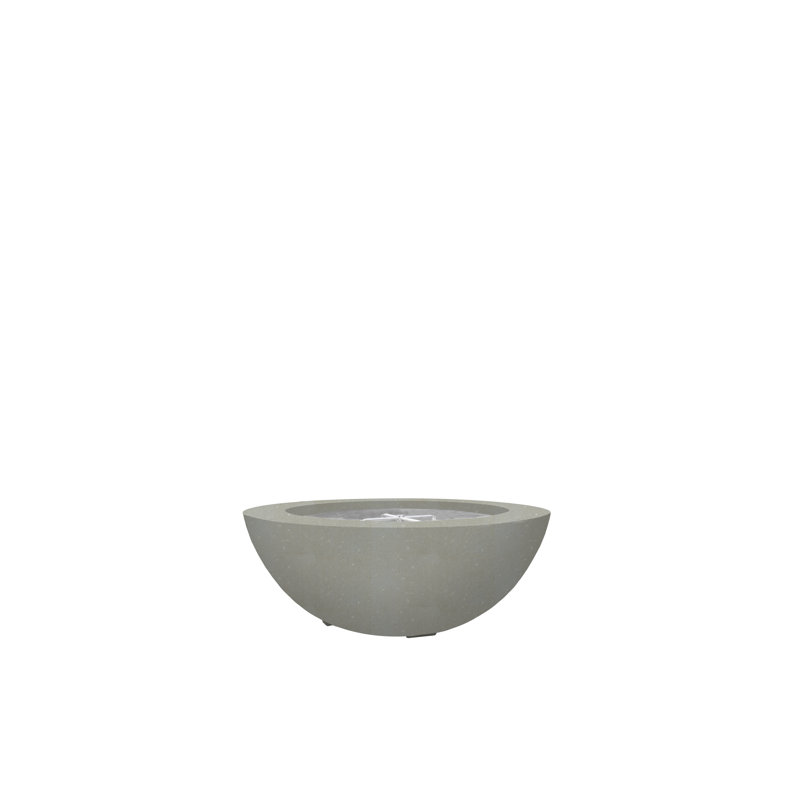 Raposa Round Concrete Outdoor Fireplace, Gray, 18" H x 39" W x 39" D, Natural Gas
