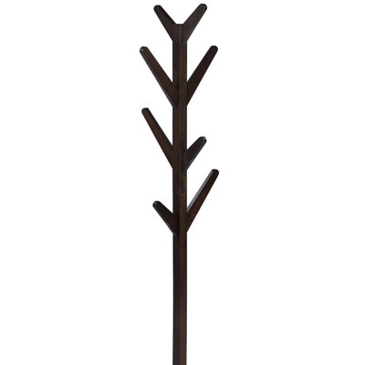 Cappuccino Solid Wood Coat Rack Clothing Hanger