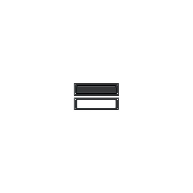 Brass Mail Slot, Painted Black, 3.625" H x 13.125" W x 0.5625" D