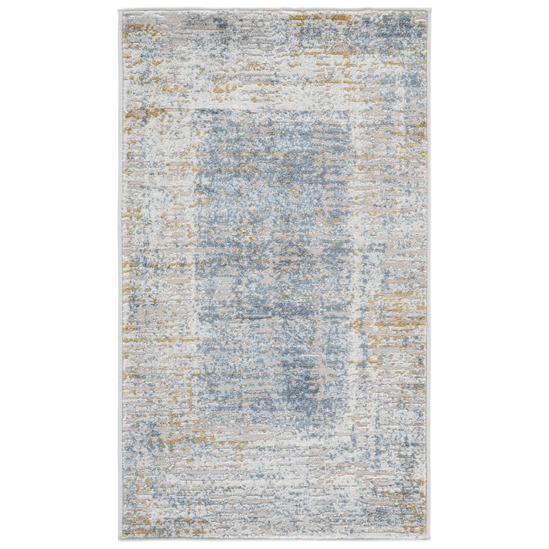 Tapis beige / bleu clair Palma 344, Rectangle 2 pi 2 po x 3 pi 9 po