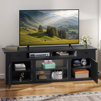 70"W Farmhouse TV Stand for TVs up to 80" with Power Outlet