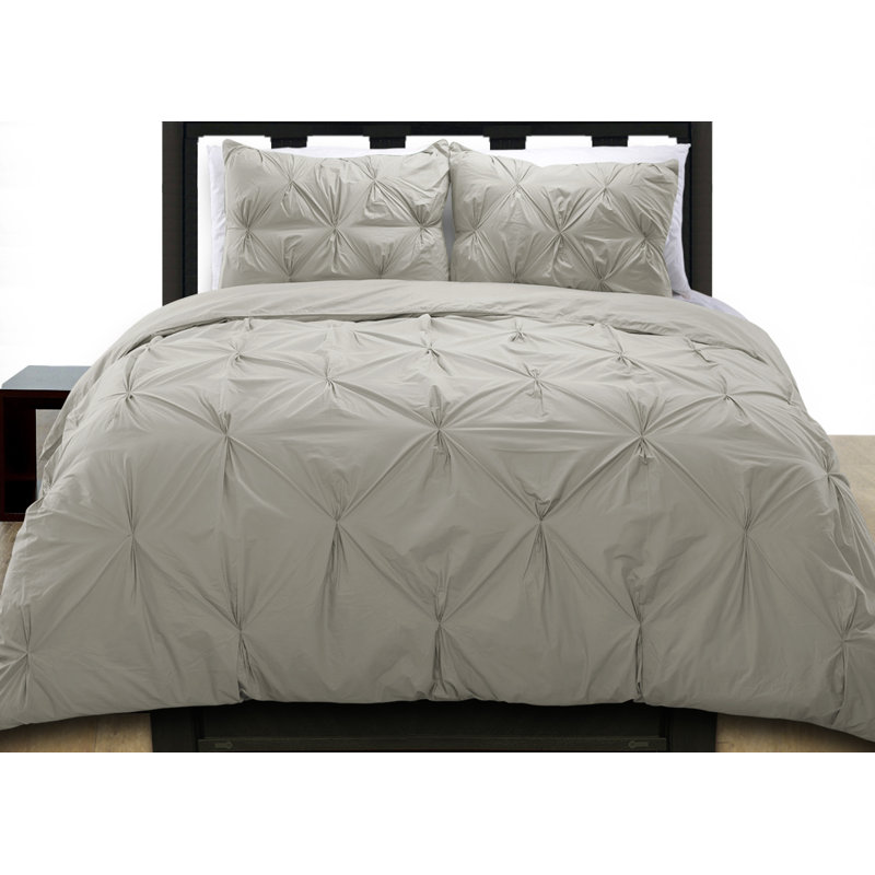 Cotton Geometric Shapes Duvet Cover, Twin Duvet Cover + 1 Standard Sham, Grey