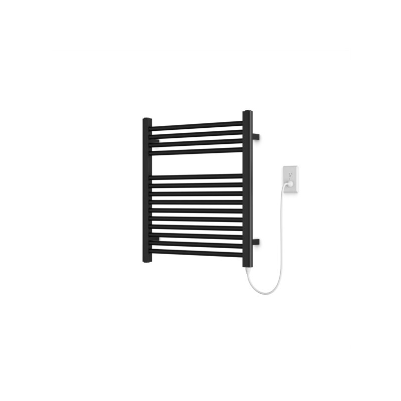 Denby Wall Mount Electric Towel Warmer, Black, 27" H x 23.625" W x 5.19" D