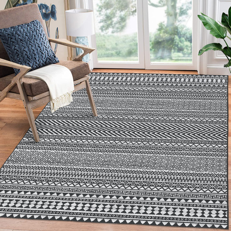 Leilanni Washable Geometric Indoor Rug, Rectangle 8'12" x 12'