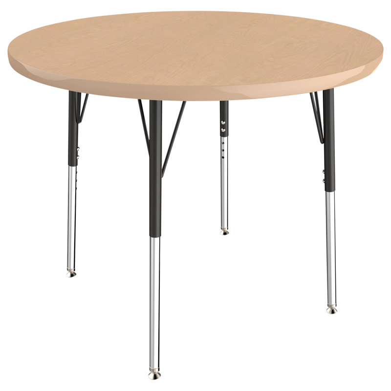 Table ronde à hauteur réglable, 36", Érable / érable, Gris