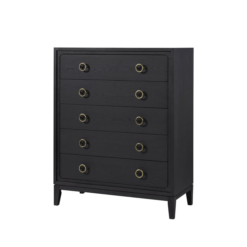 Commode 5 tiroirs au fini poivre