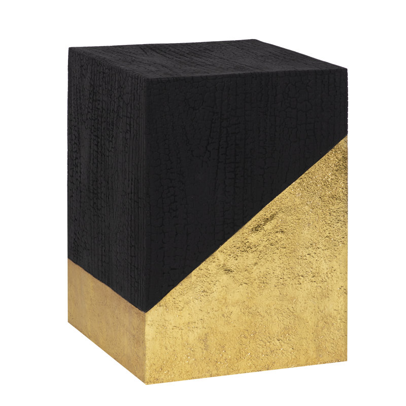 Table d'appoint Scorched noir et feuille d'or