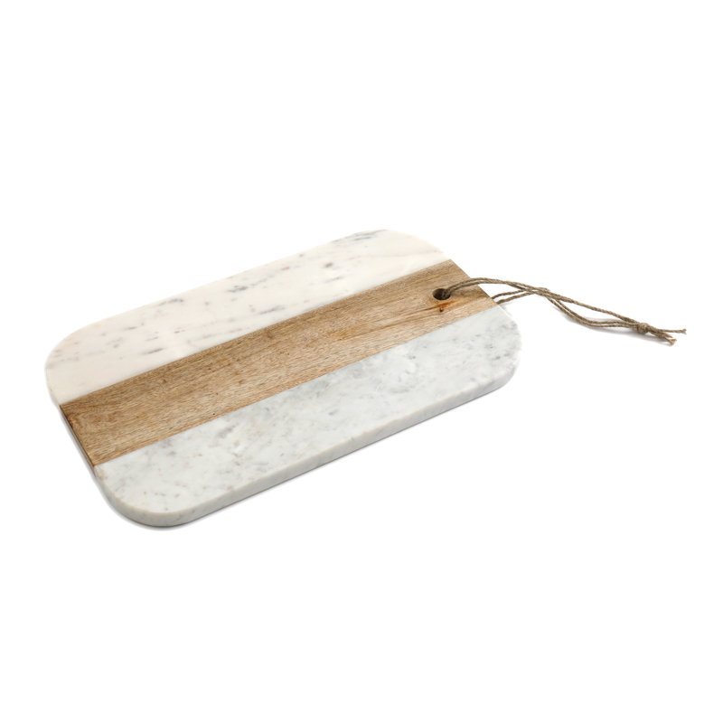 Wood And Marble Large Chopping Board, 23 W cm x 38 L cm