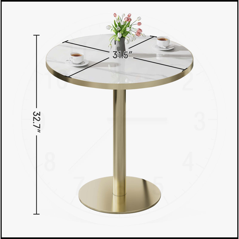 Table bistro 31,5 pouces avec structure en métal robuste et 2 chaises, Gris