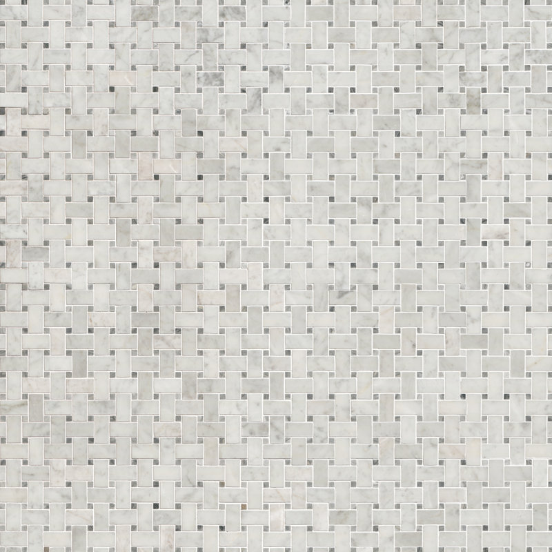 Carrara White Weave 12 in. x 12 in. Honed Marble Mosaic Floor and Wall Tile