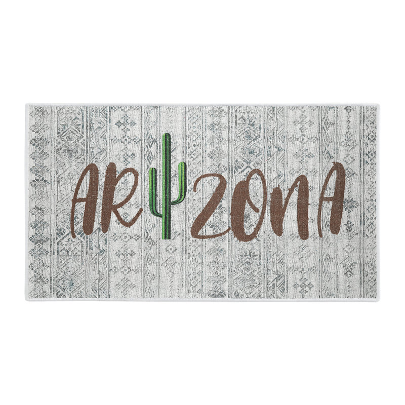 Tapis en coton gris / rouge