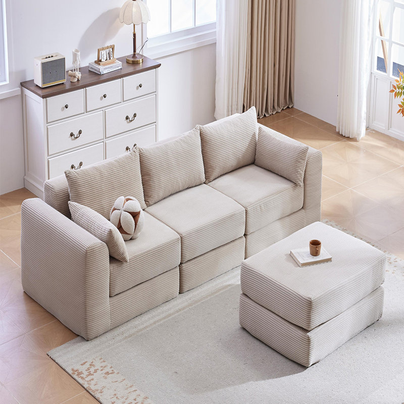 L Shaped Sectional Sofa (Camel)