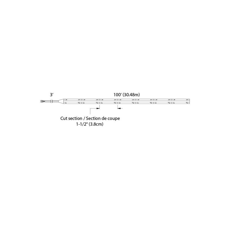Rouleau de ruban lumineux 100 pi, H 0,05 po x l 1200 po x P 0,4 po