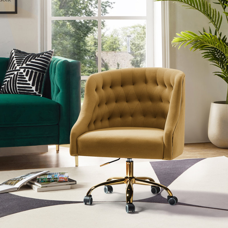 Chaise de travail en velours Doreen, Gloden