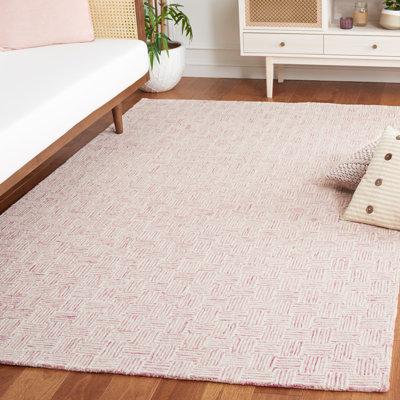 Leni Micro-Loop Area Rug In Pink/Ivory