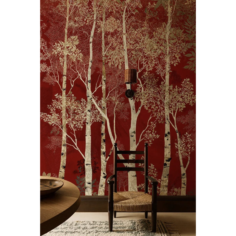 Murale forêt tropicale | Papier peint auto-adhésif | Décoration murale salon amovible, 180" W x 100" H, Non tissé