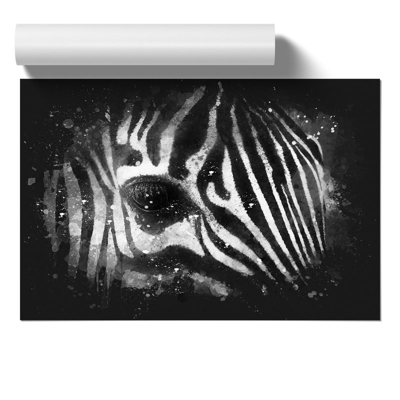 Zebra Paint Splash - Frameless Print, 42cm H x 59cm W x 0.1cm D