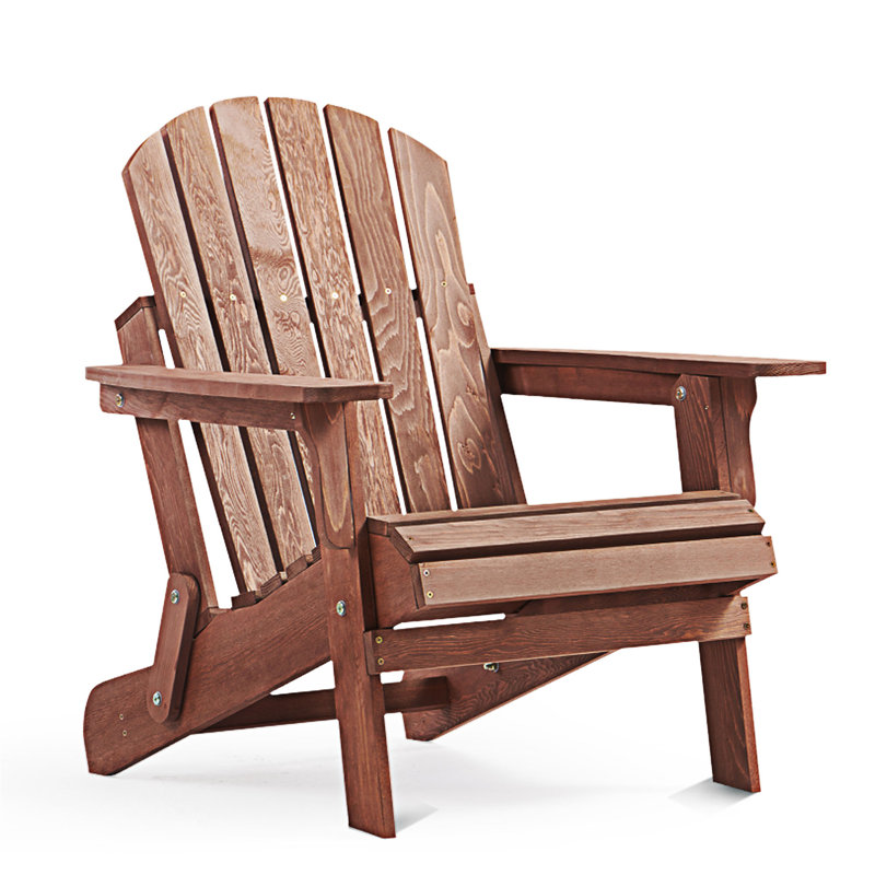 Wooden Outdoor Folding Adirondack Chair, Coffee