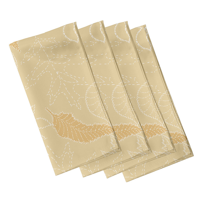 Clermeau Polyester Floral Square Napkin, Yellow
