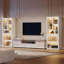 Bibliothèque géométrique arquée à 5 tablettes pour salon, bureau, chambre à coucher