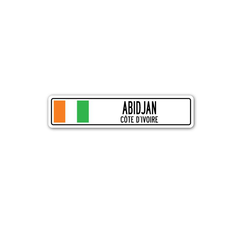 Plaque de rue en aluminium Braley Abidjan, H 6 po x l 24 po x P 1 po