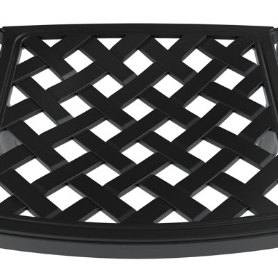 Outdoor Cast Aluminum Dining Chairs - Black Frame With -Protective Cushions For Patio Chair And Soft Seat