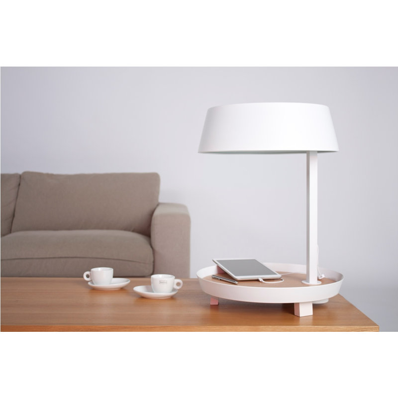 Lampe de table 16,5 "avec USB Carry, Blanc pur mat, H 16,5 po x l 10,2 po x P 10,2 po