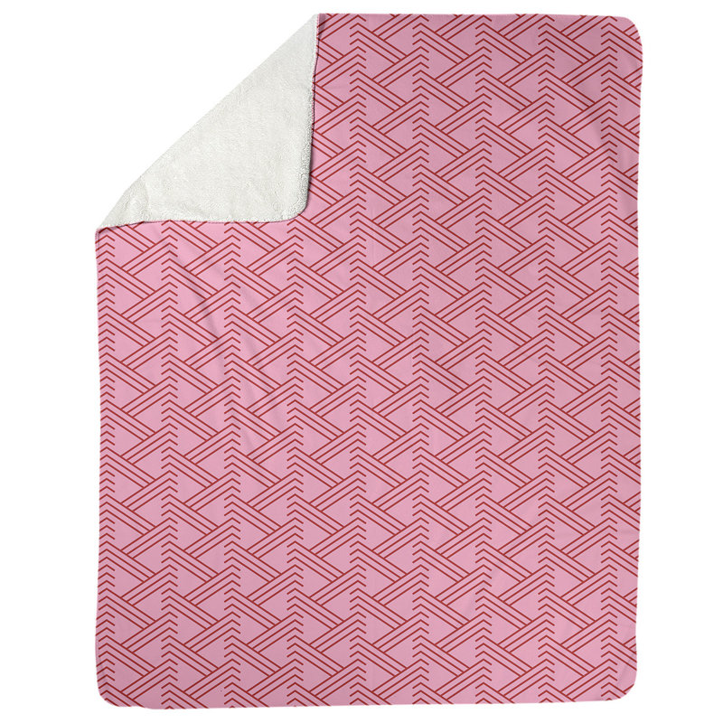 Knitted Throw Blanket, 60" W x 80" L, Pink