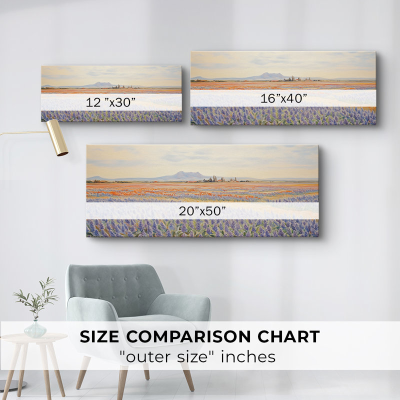 Série paysage - Cxxxv - Toile tendue avec châssis - Prêt à accrocher, H 12 po x l 30 po