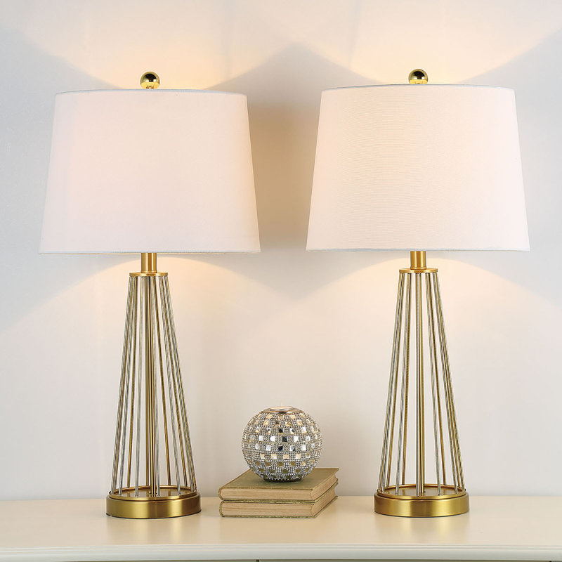 Ensemble de 2 lampes de table en fer à intensité variable Donnybrook H 27 po, Laiton poli