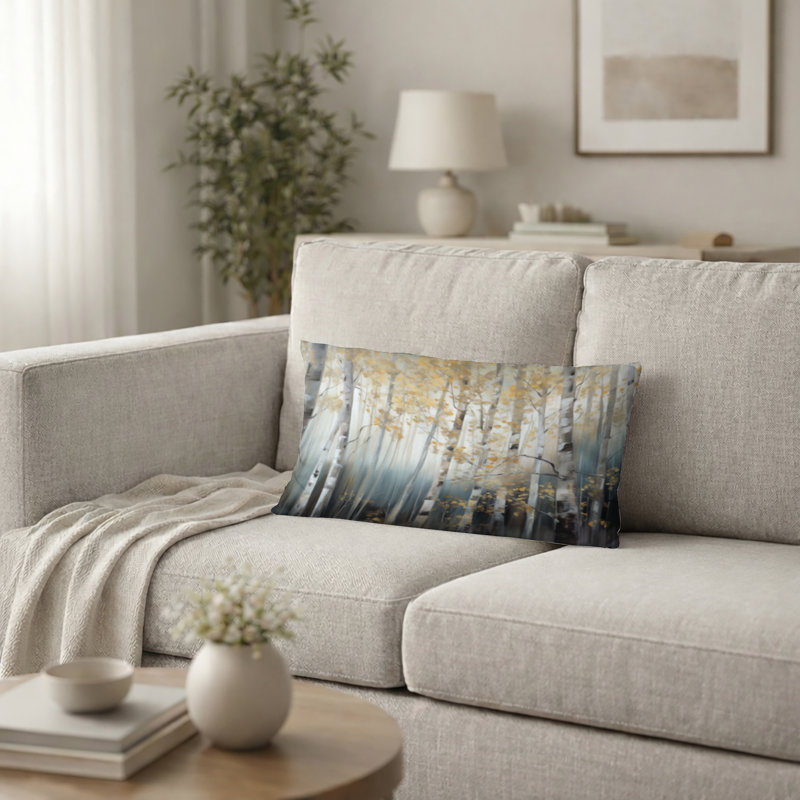 Coussin décoratif arbre - coussin décoratif Birch Tree Dense Forest V, H 12 po x l 20 po