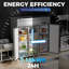 Coolski 72,8 po 54 cu. Congélateur vertical à 3 portes en acier inoxydable
