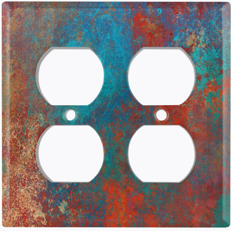 Patterned 2 - Gang Duplex Outlet Standard Wall Plate