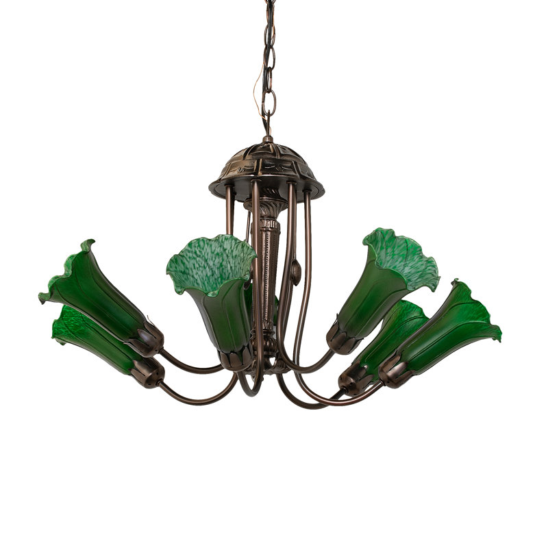 Lustre linéaire moderne à 7 lumières Jacumba, Vert