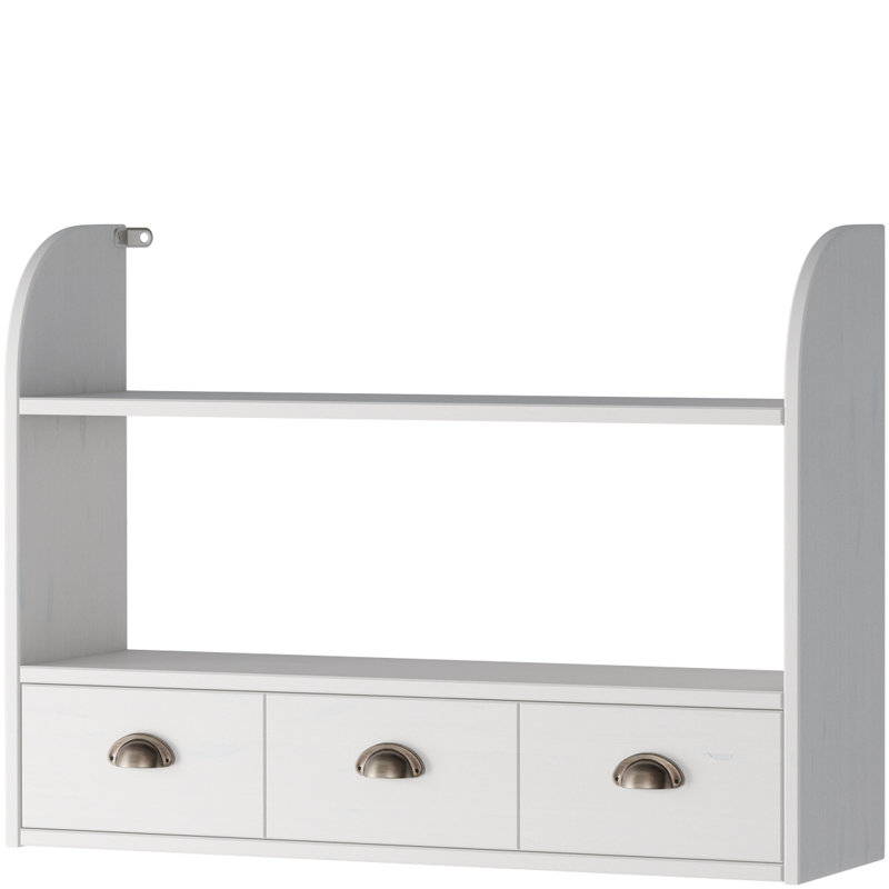 Edgarton Solid Wood Accent Shelf with Adjustable Shelves, White