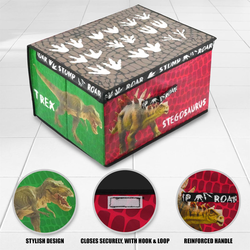 Large Storage Box Collapsible Folding Jumbo Chest Kids Room Toy Box, Dino Storage Chest
