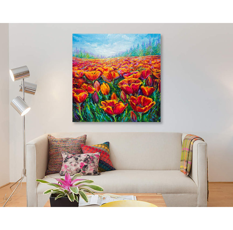 «Tulip Time» par Kimberly Adams, impression sur toile, H 12 po x l 12 po x P 0,75 po, Toile tendue, Pas de tapis